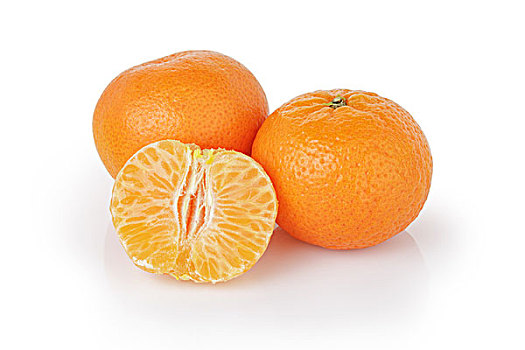 三个,成熟,柑橘,隔绝,白色背景,背景