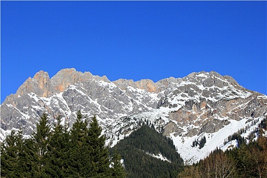 冬天,奥地利,山,阿尔卑斯山