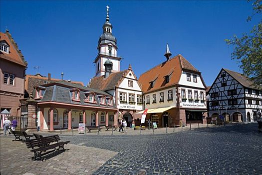 老市政厅,旅游,信息,中心,教区教堂,自然公园,奥登瓦尔德,黑森州,德国,欧洲