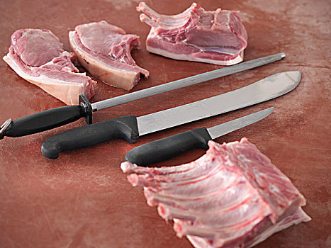 刀,猪肉