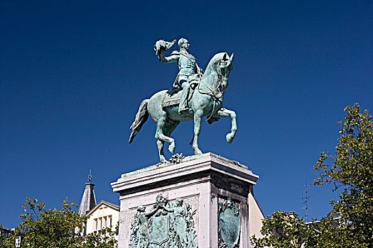 地点,广场,骑马,雕塑,卢森堡,城市,欧洲
