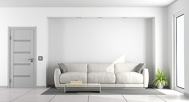 白色,沙发,客厅