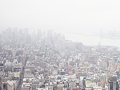 俯拍,曼哈顿,建筑