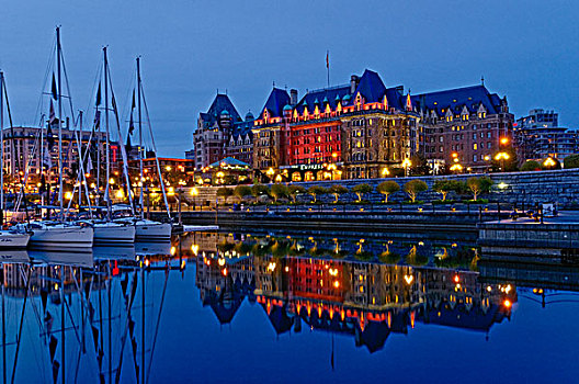 费尔蒙特,皇后酒店,反射,内港,维多利亚,不列颠哥伦比亚省,加拿大