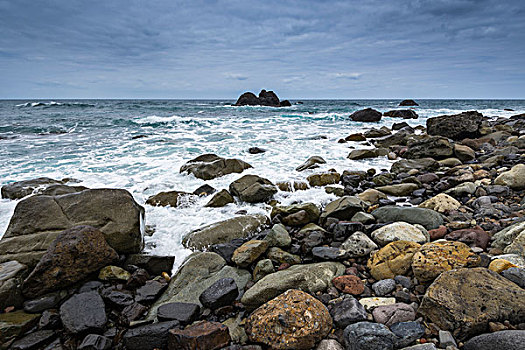 石头,海滩,圣地亚哥,特内里费岛,加纳利群岛,西班牙