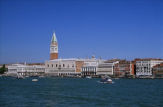威尼斯,水岸,入口,大运河,渡船,公爵宫,大教堂