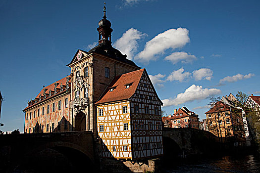 老市政厅,桥,上方,历史,班贝格,德国,世界遗产