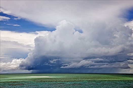 昆士兰,重,暴风雨,上方,大堡礁,靠近,港口