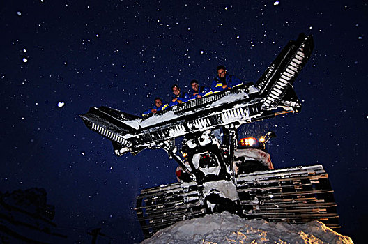 夜晚,责任,2000年,滑雪,胜地,山谷,奥地利,欧洲