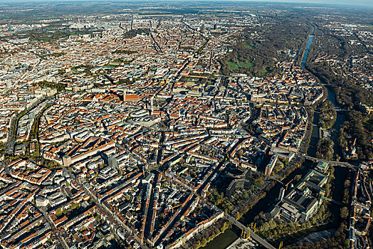 航拍,城市,中心,老城,慕尼黑,上巴伐利亚,巴伐利亚,德国,欧洲