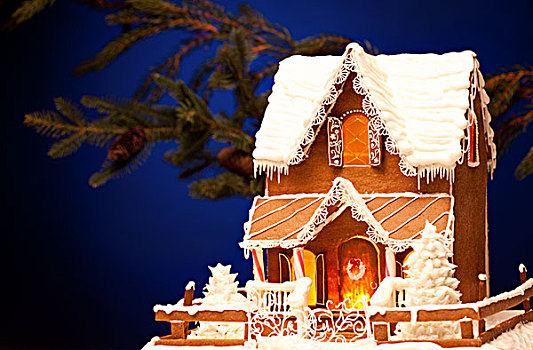 姜饼屋,上方,圣诞节,背景