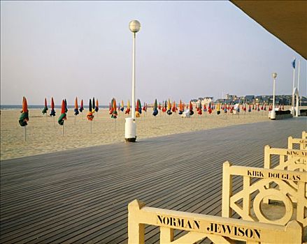 多维耶,躺椅,散步场所,海滩,伞