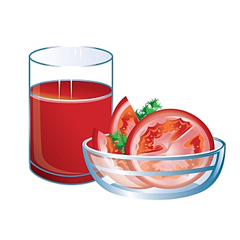 番茄汁,玻璃杯,西红柿