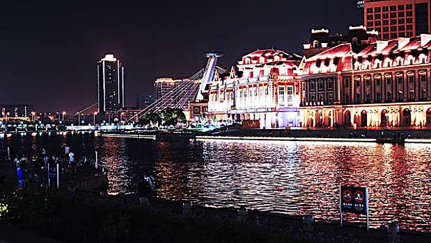 天津海河夜景