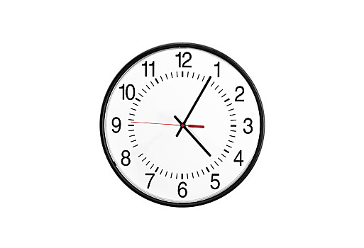 五点钟,白墙,钟表