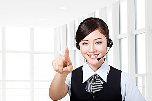 客戶服務女性觸摸