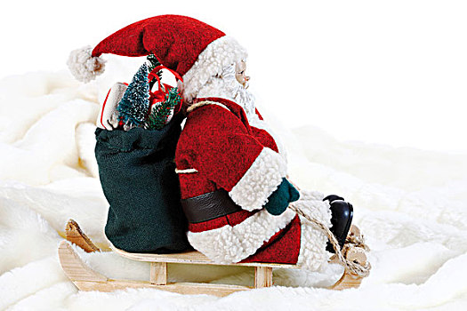 圣诞老人,雪撬,装饰,小雕像