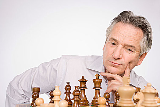 男人,玩,下棋