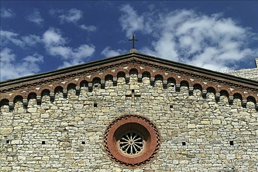 教堂,山墙,乡村,托斯卡纳,意大利,欧洲