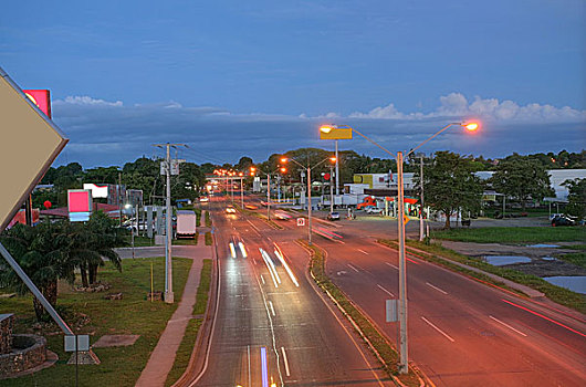 公路,巴拿马,日落