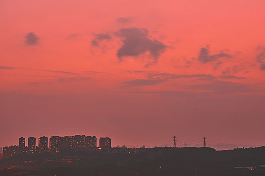 城市,晚霞