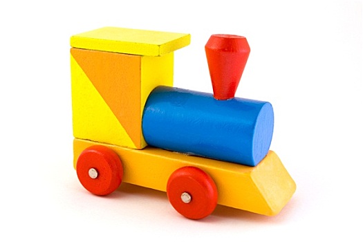 木制玩具,列车,上方,白色