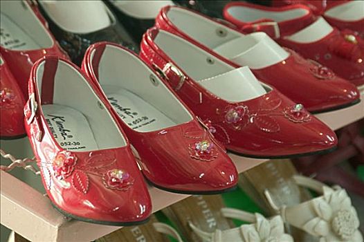 泰国,特写,红色,鞋,市场