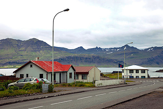 房子,山,冰岛,风景