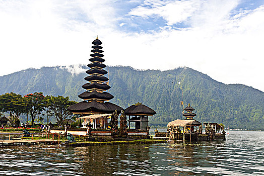 印度尼西亚,巴厘岛,庙宇,普拉布拉坦寺,布拉坦湖,湖