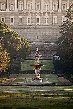 皇家,宫殿,草原,摩洛族,花园,秋天,马德里,西班牙,欧洲