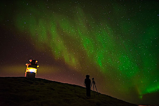 摄影,北极光,斯奈山半岛,冰岛