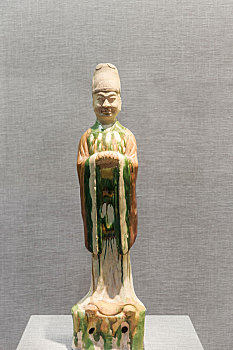 唐代三彩文官俑,河南省洛阳博物馆馆藏文物