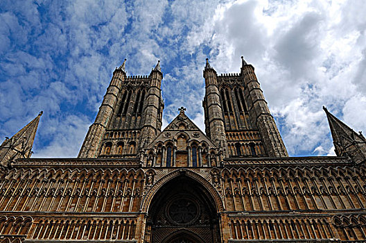 建筑,大教堂,12世纪,13世纪,世纪,院子,林肯郡,英格兰,英国,欧洲