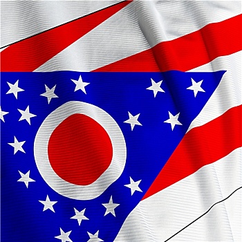 俄亥俄,旗帜,特写