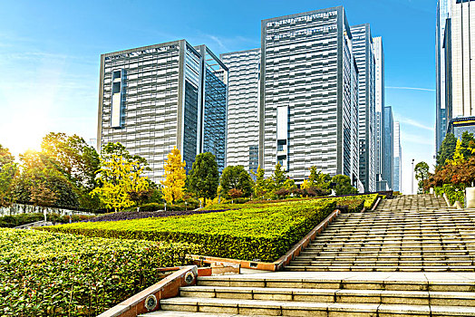 重庆中央公园和江北嘴金融中心