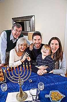 犹太,家庭,庆贺,光明节