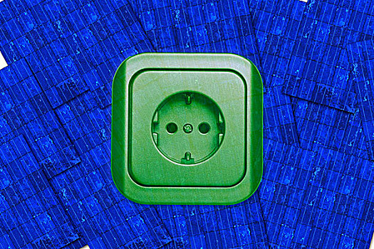 绿色,插座,太阳能,模块