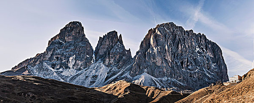 全景,山景,崎岖,岩石构造,白云岩,意大利