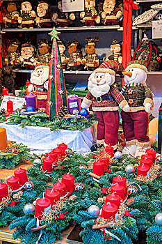 软,商品,装饰,圣诞老人,雪人,圣诞市场,亚琛,德国