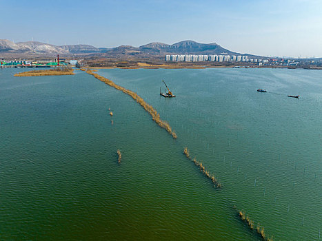 山东泰安东平湖风光