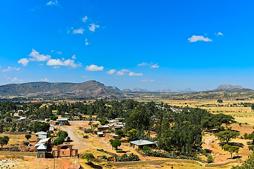 风景,上方,朴素,山,靠近,区域,埃塞俄比亚,非洲