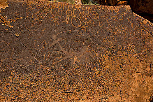 古老,丛林原住民,石头,艺术,描写,羚羊,达马拉兰,纳米比亚,非洲