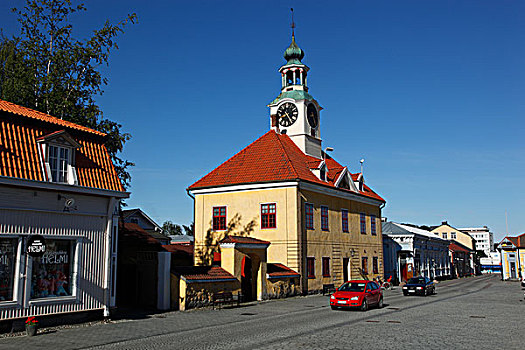 芬兰,区域,老,中世纪,市政厅,广场