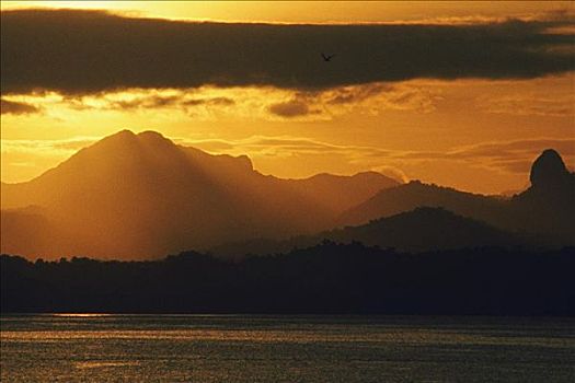 山,黄昏,斐济