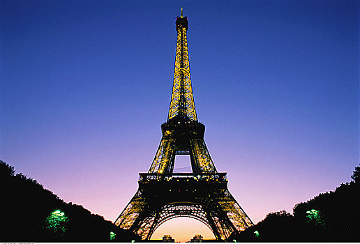 埃菲尔铁塔,黄昏,巴黎,法国