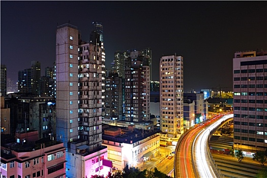 交通,夜晚,香港