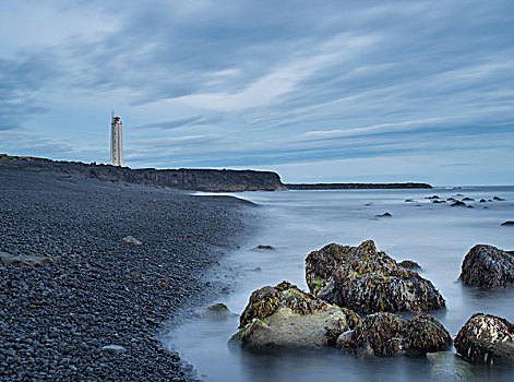 石头,海草,灯塔,斯奈山半岛,冰岛
