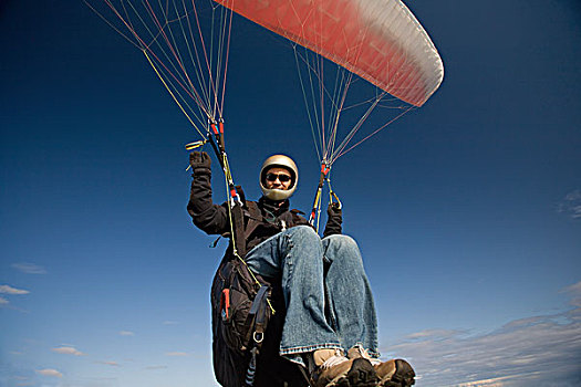 一个,男人,滑伞运动,维多利亚,温哥华岛,不列颠哥伦比亚省,加拿大