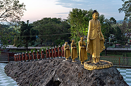 庙宇,若开邦,缅甸,亚洲