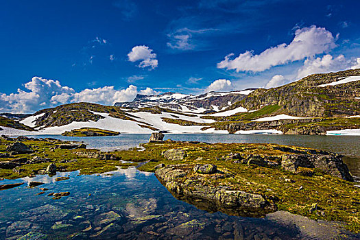 高山湖,旅游,路线,挪威